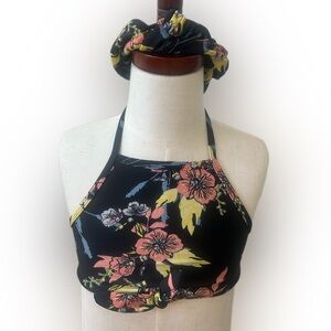 Jessica Simpson Black Floral Kids Bikini